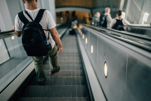 people on an escalator